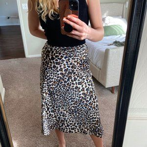 Cheetah Midi Skirt | Express | Size Small